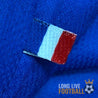 Drapeau bleu-blanc-rouge sur le maillot vintage de la France 98