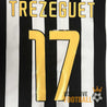 Flocage Trezeguet #17 jaune sur le maillot Juventus