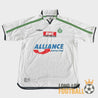 Face avant du maillot ASSE 2002/2003 avec sponsors RMC et Alliance Intérim