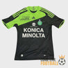 Maillot extérieur AS Saint-Étienne 2008/09 – sponsor Konica Minolta et épaules vert fluo