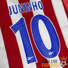 Flocage JUNINHO 10 en bleu sur maillot de l'Atlético Madrid 1998-1999, version Reebok