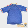 Vue arrière du maillot France 98 domicile avec col tricolore et logo FFF brodé sous la nuque