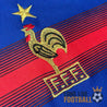 Détail du blason FFF brodé avec étoile sur le maillot France Euro 2004 de Zidane