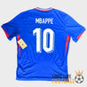 Vue arrière complète du maillot France 2024 avec flocage Mbappé numéro 10