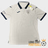 Maillot Le Havre AC extérieur 2020-2021, neuf avec étiquette, coloris gris clair et col bleu marine, signé Joma