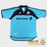 Maillot de l'OM 2000-2001 version extérieure, sponsor Ericsson, face avant complète