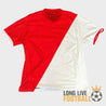Vue arrière du maillot AS Monaco 2008-2009, avec la diagonale rouge et blanche caractéristique sans flocage